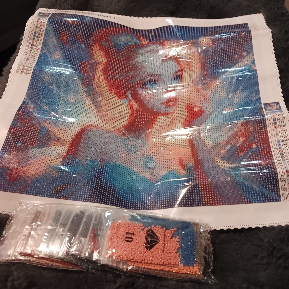 Diamond Painting Kit with Blue and Red Colors